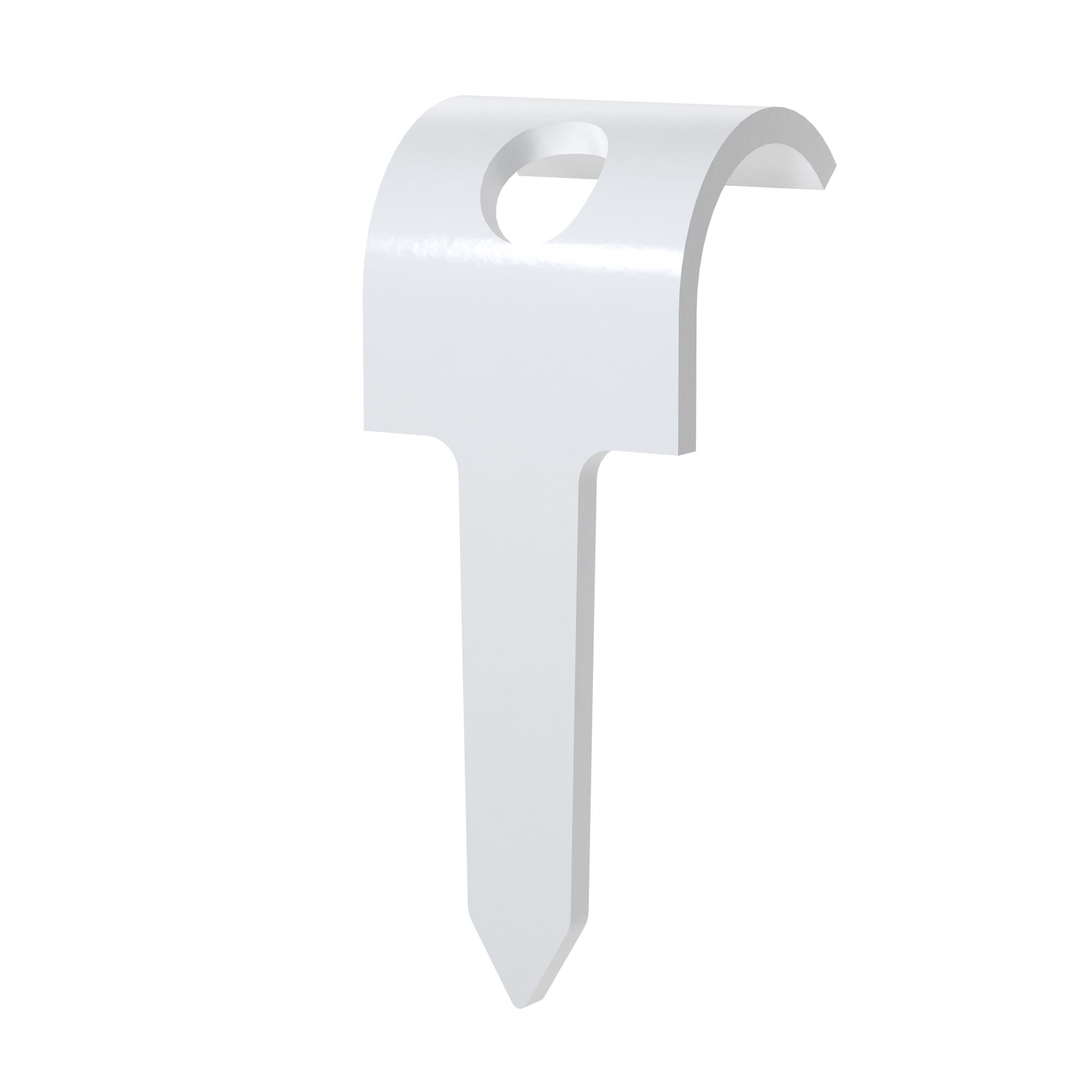 Castor - Klammer for kabel Ø 8-12mm, 16mm stift, på treverk, TP-R-16 hvit