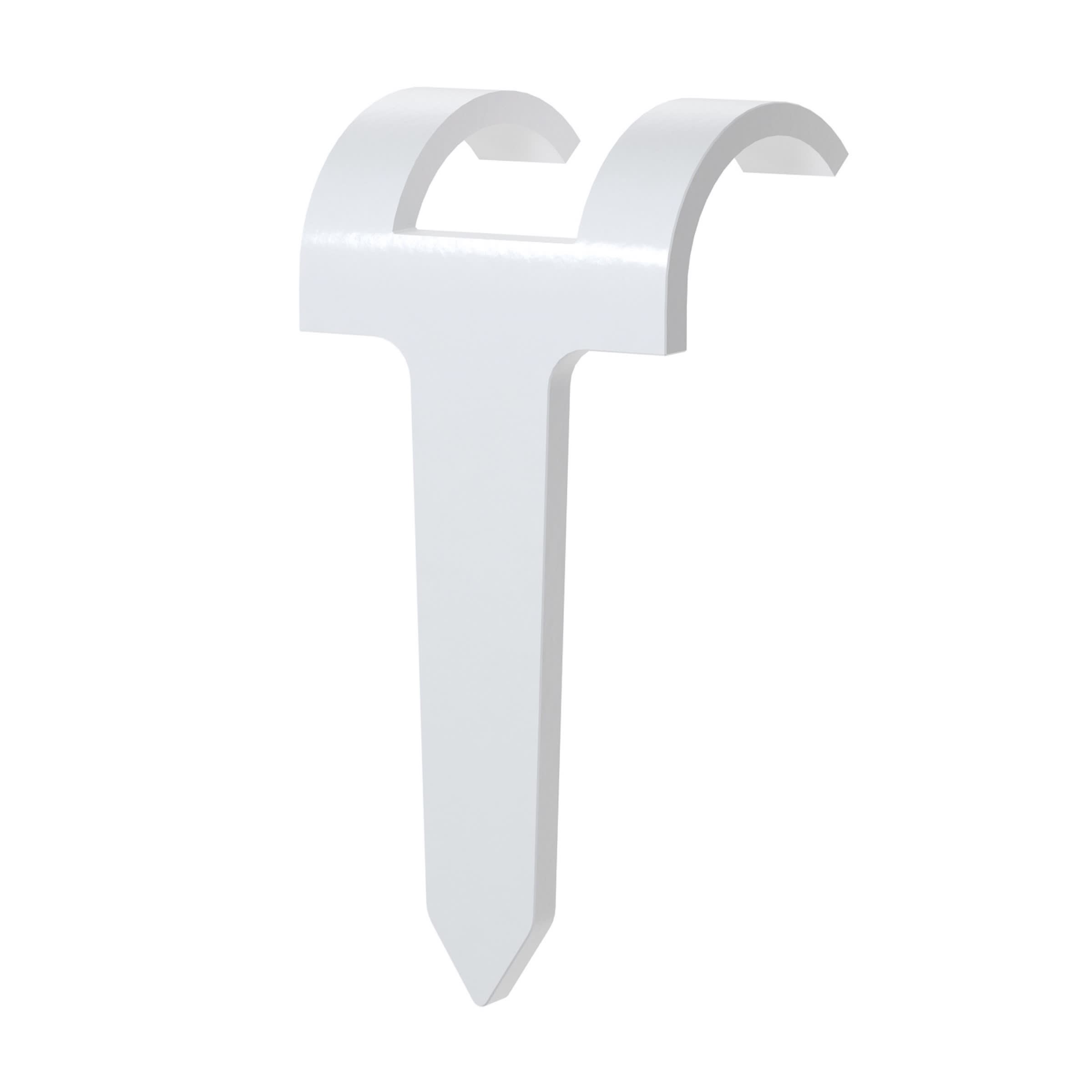 Castor - Klammer for kabel Ø 8-12mm, 16mm stift, på treverk, MTP-R-16 Hvit