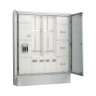 Hager - Tks tilknytningsskap, 400V TN 125A inntak, 4 måleranlegg, kl.I - jord, RAL8022 svart-brun farge