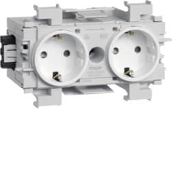 Hager - Stikk dobbel innfelt GD2001PERL Dansk type