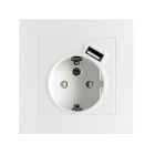 SG Armaturen - STIKK IF ENKEL M/J + USB-A LADER 2,4A HVIT 6-PACK