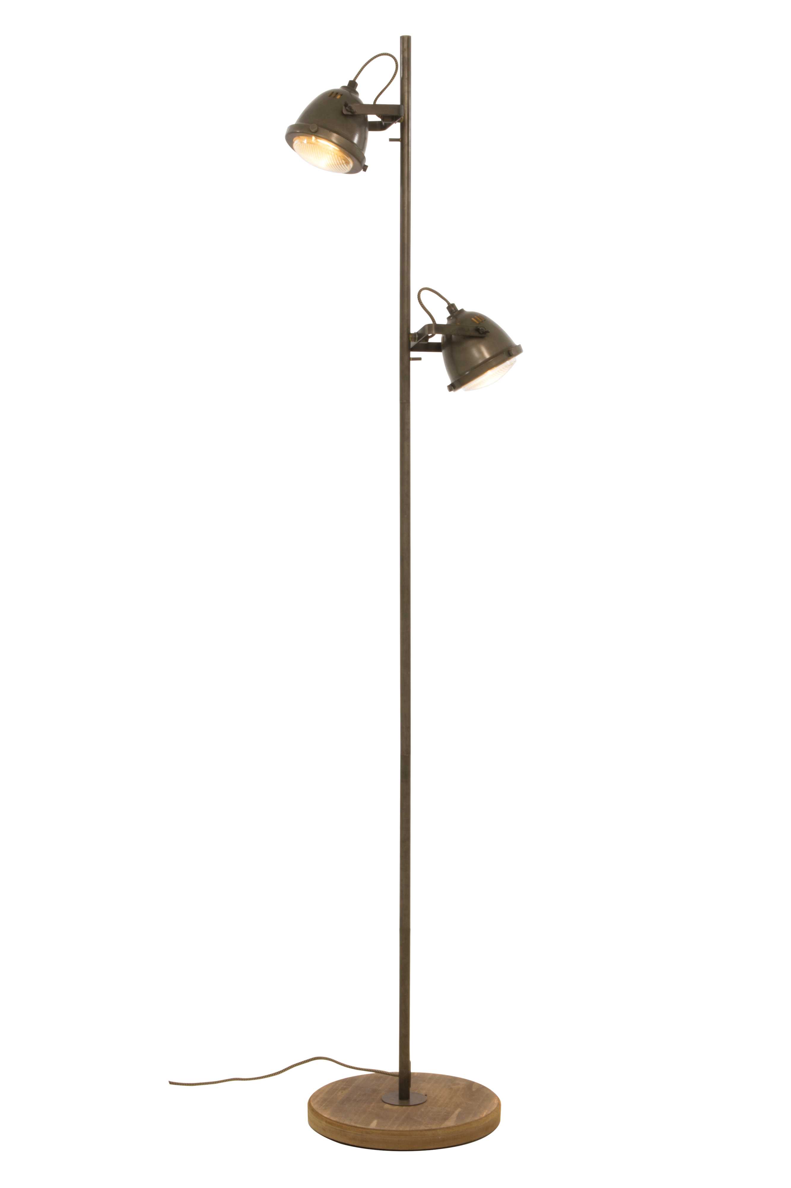 Aneta Lighting - ALASKA GULVLAMPE 2-LYS JERNGRÅ/TRE