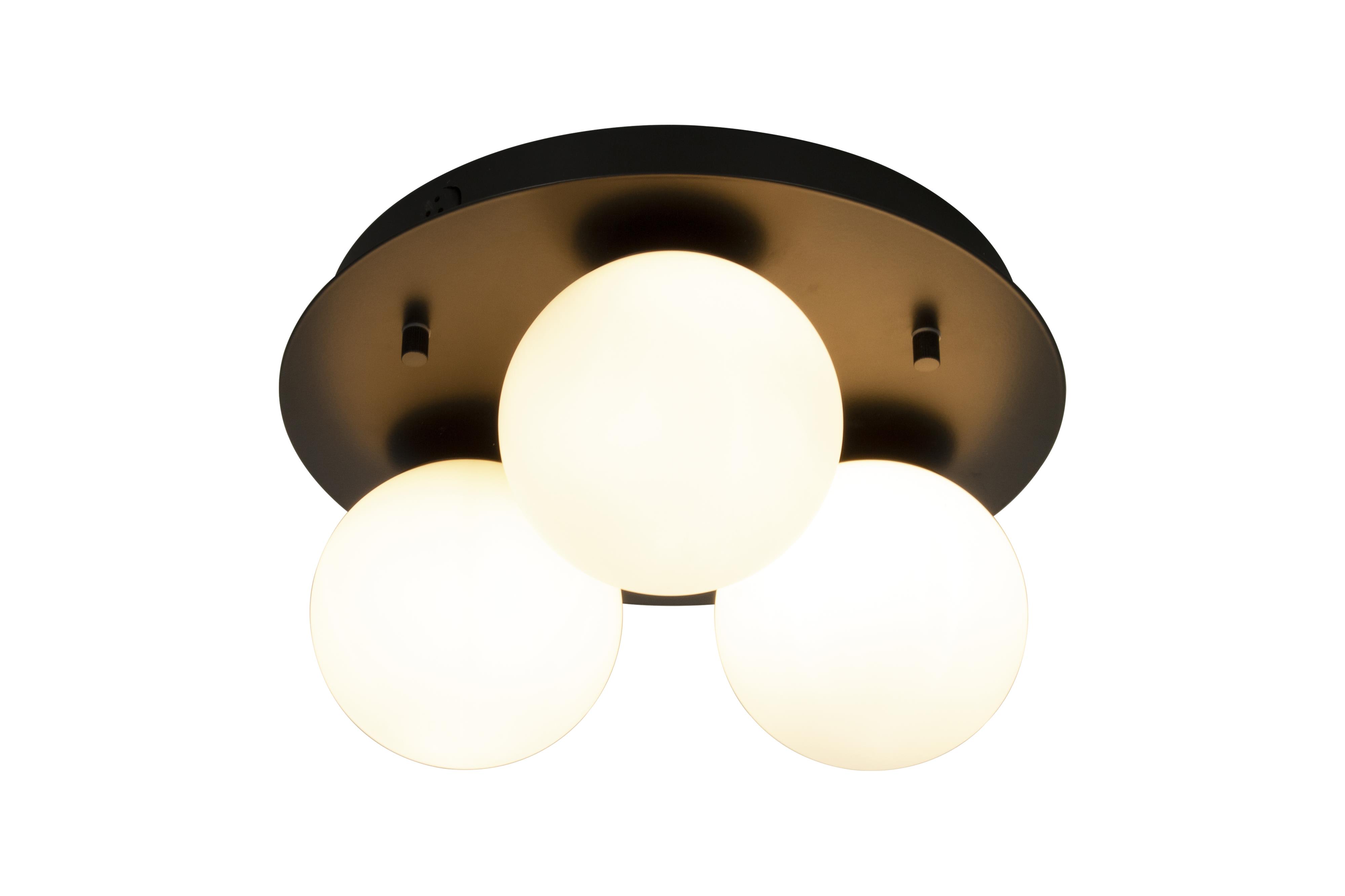 Aneta Lighting - NICOSIA plafond 3 lys, bad, svart