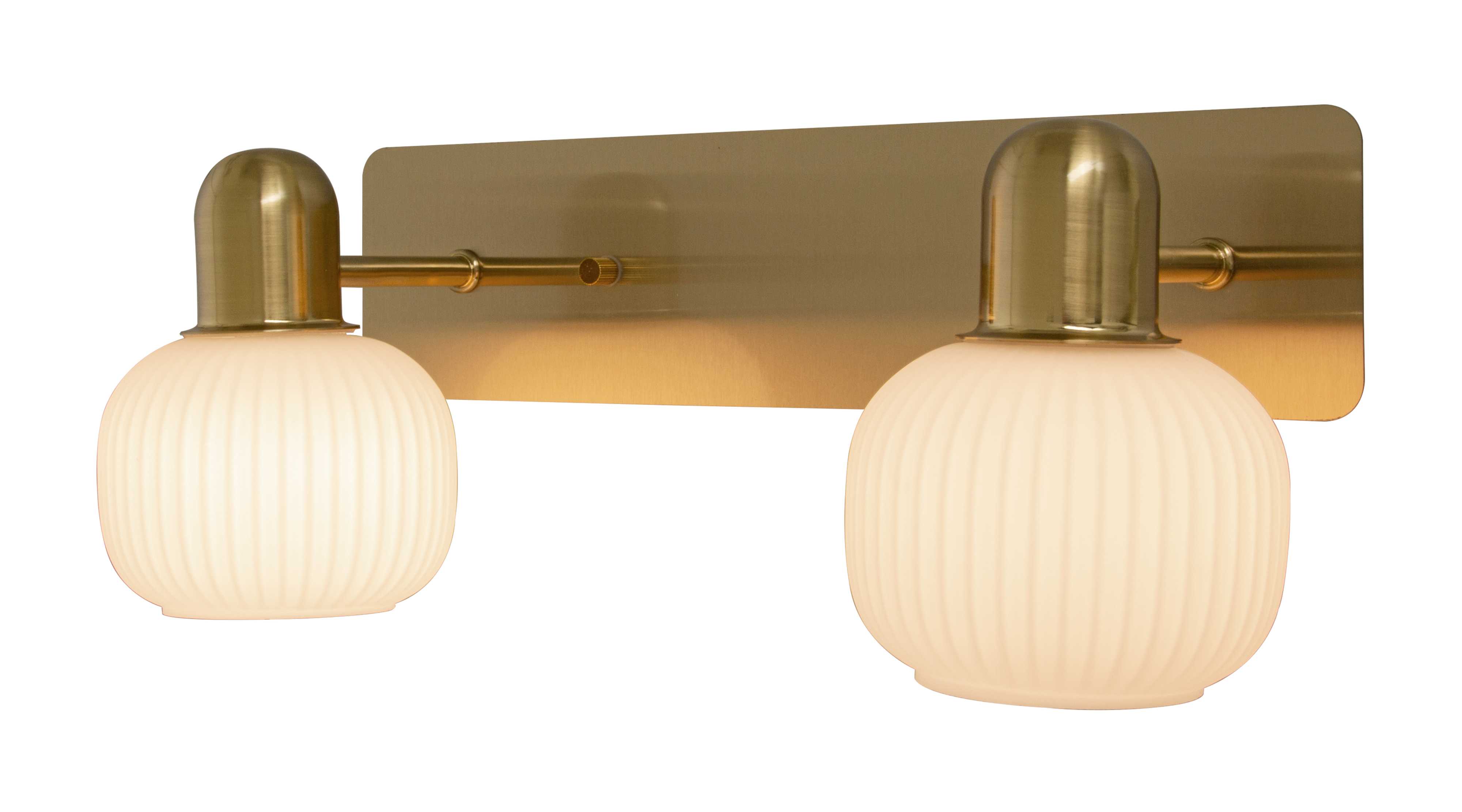 Aneta Lighting - MESSINA VÄGGLAMPE 2 LYS MATT MESSING