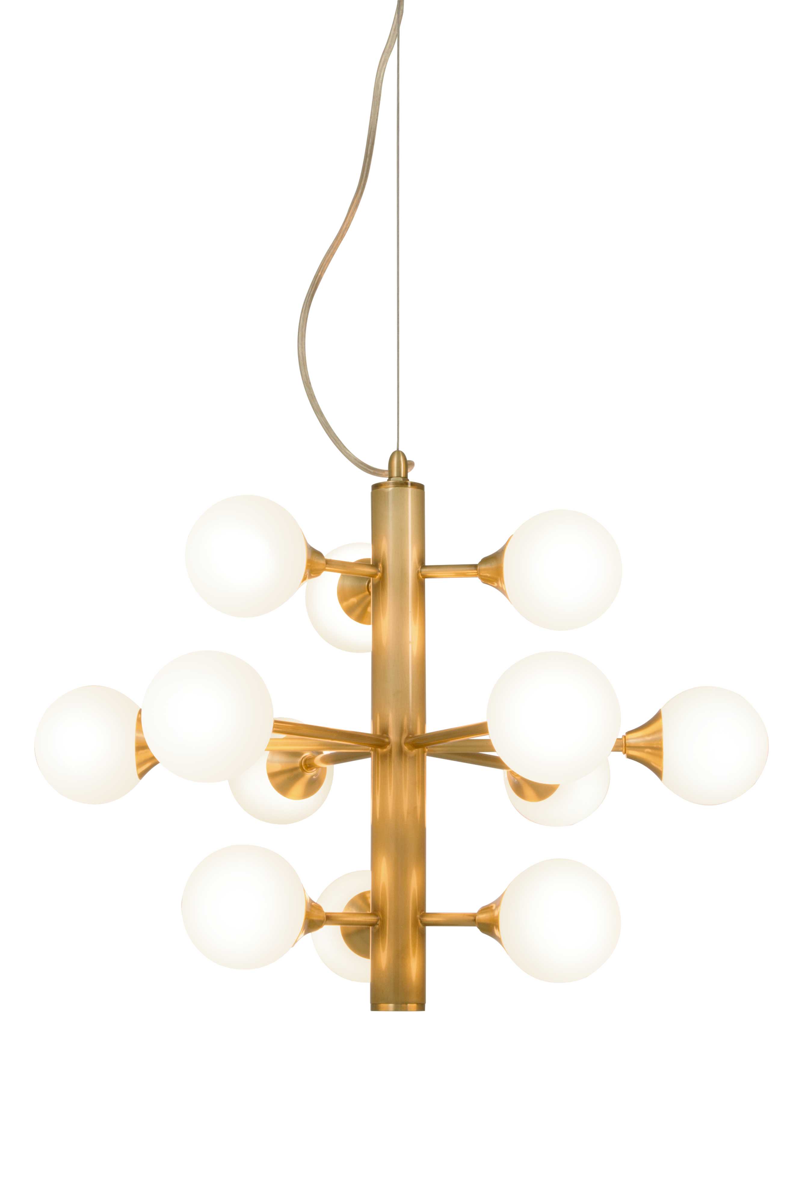 Aneta Lighting - COSMOS TAKLAMPE 12-ARM MATT MESSING/HVIT