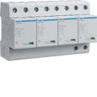 Hager - Overspv kombi type 1+2, SPN801R, 3+N 400V TN-S, Uc 255V, Up=1,5V, In25kA ,Imax100kA, grov+mellomvern