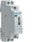 Hager - Modulær kontaktor, 1-mod, brumfri, bryter i front, 2x25A, 230V AC