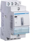 Hager - Modulær kontaktor, 2-mod, brumfri, bryter i front, 3x25A, 230V AC