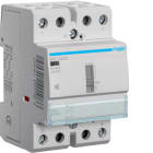 Hager - Modulær kontaktor, 3-mod, brumfri, bryter i front, 2x40A, 230V AC