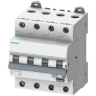 Siemens - Jordfeilautomat, 4P, 25A, Type A 30mA, C-Kar, 6 kA, Un: 230/400V,tverrsnitt 35mm2, moment 2Nm