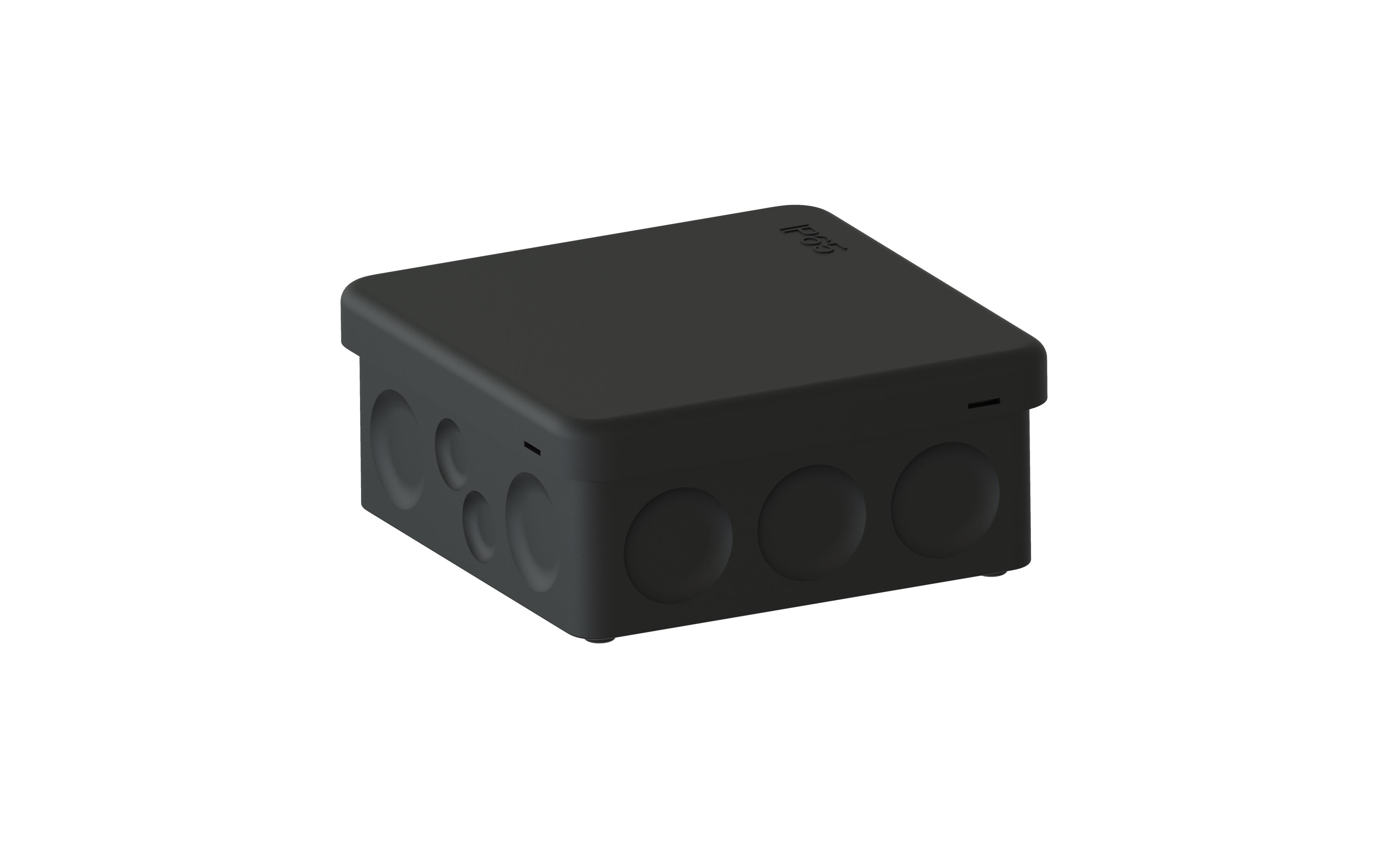 Tradeforce - Koblingsboks TP80 IP65 sort m/2 strekkavlastere Sonepar 