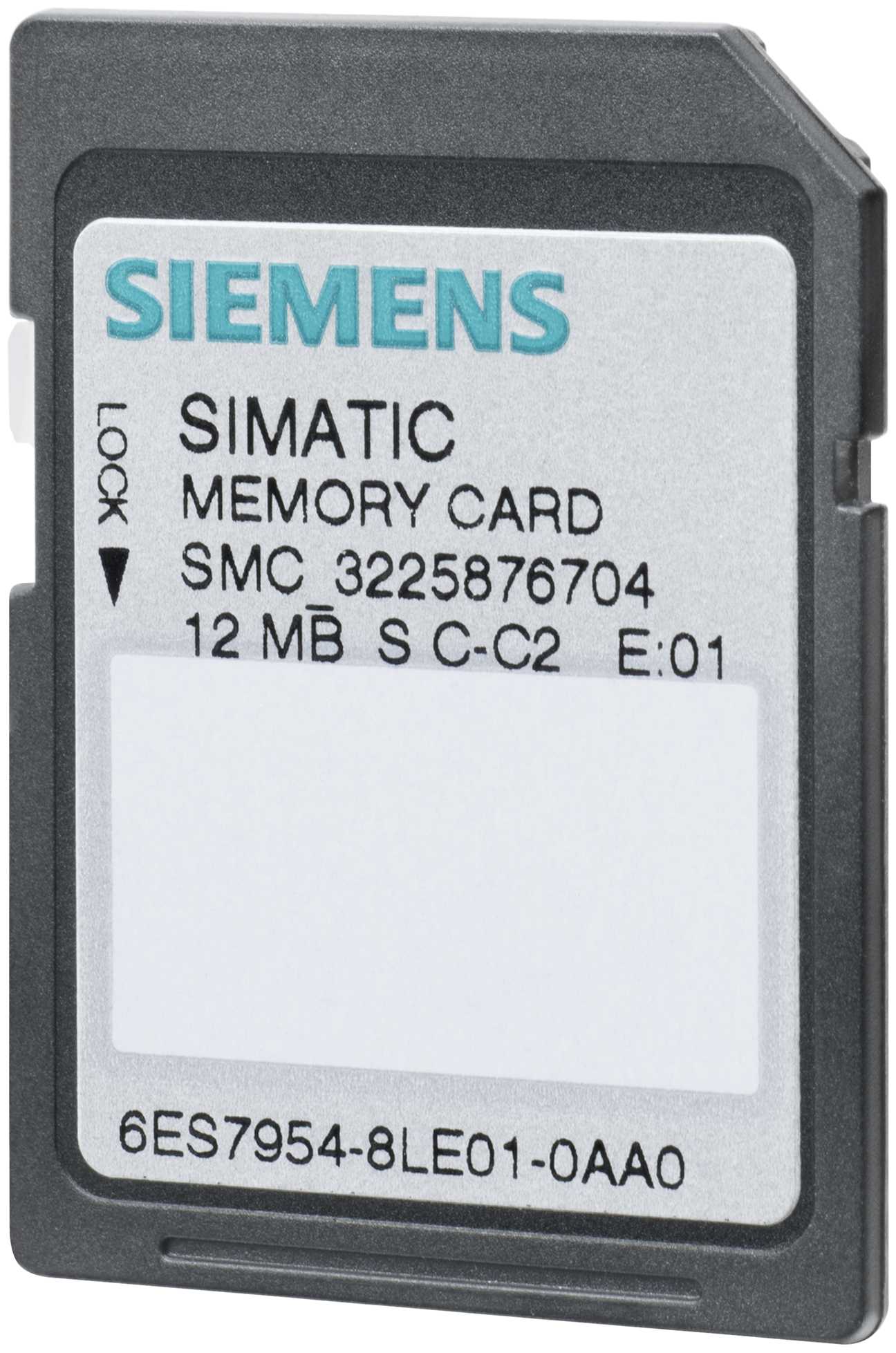 Siemens - SIMATIC S7, MINNEKORT FOR S7-1X00 CPU / SINAMICS, 3,3 V FLASH, 12 MBYTE