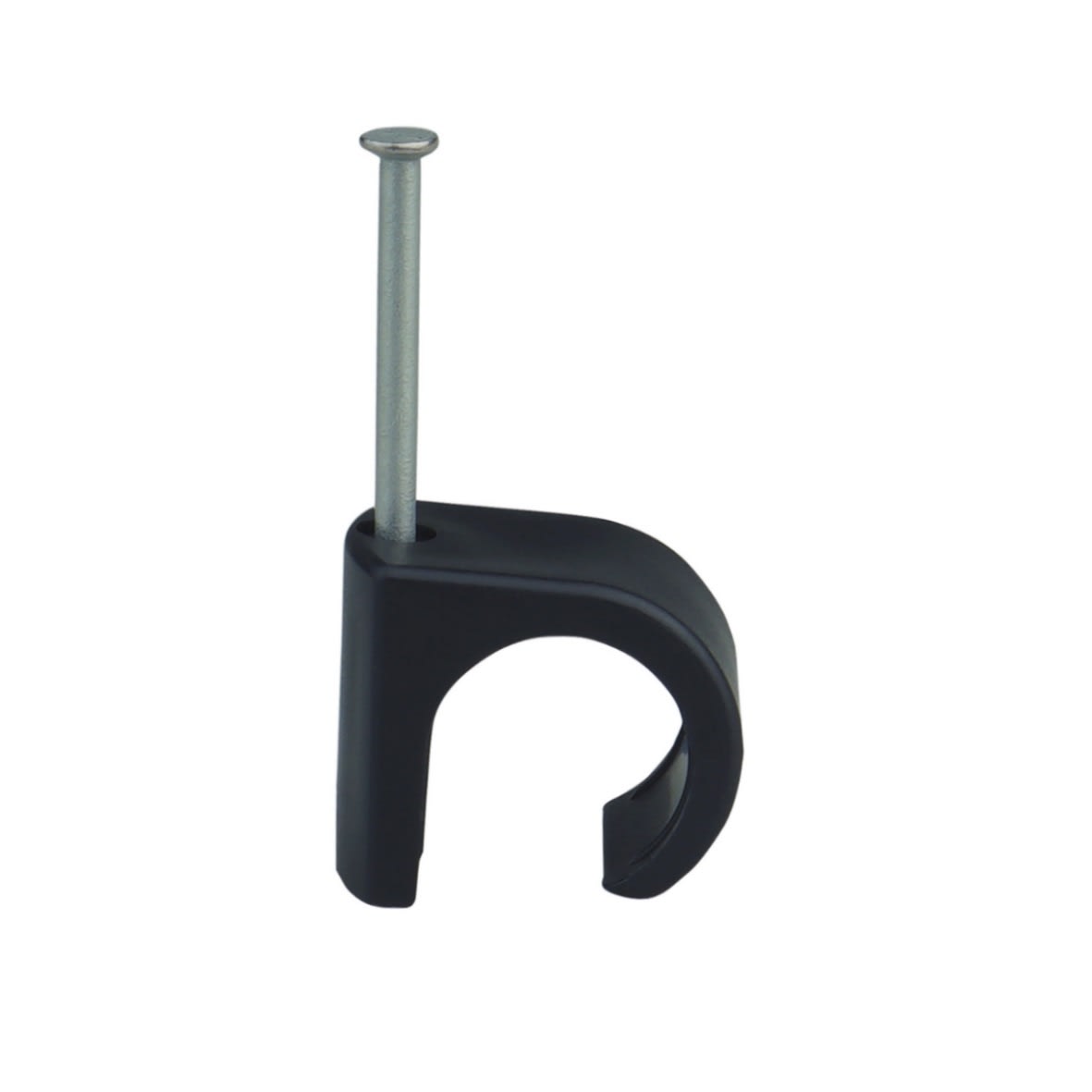 Castor - Plast klammer med 25mm spiker C 7-10mm Sort