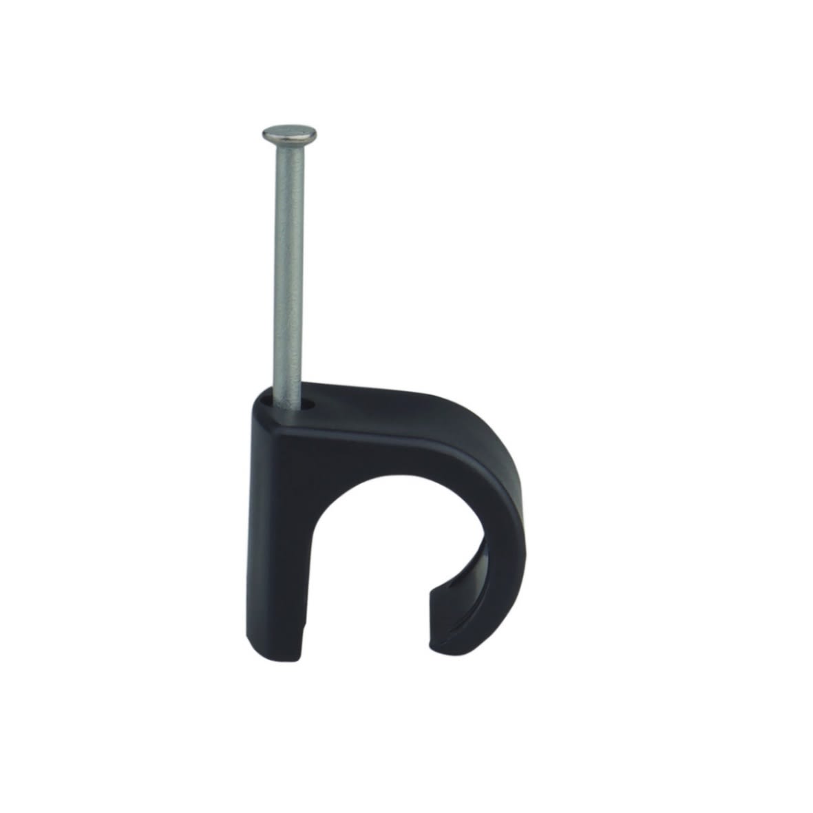 Castor - Plast klammer med 20mm spiker C 5-7mm Sort