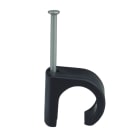Castor - Plast klammer med 45mm spiker C 18-22mm Sort