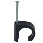 Castor - Plast klammer med 45mm spiker C 22-26mm Sort