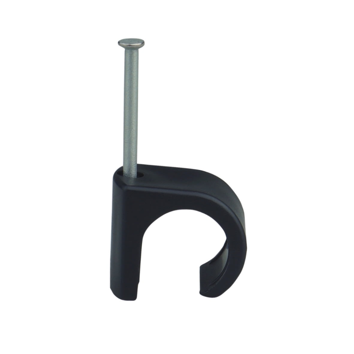 Castor - Plast klammer med 30mm spiker C 8-12mm Sort