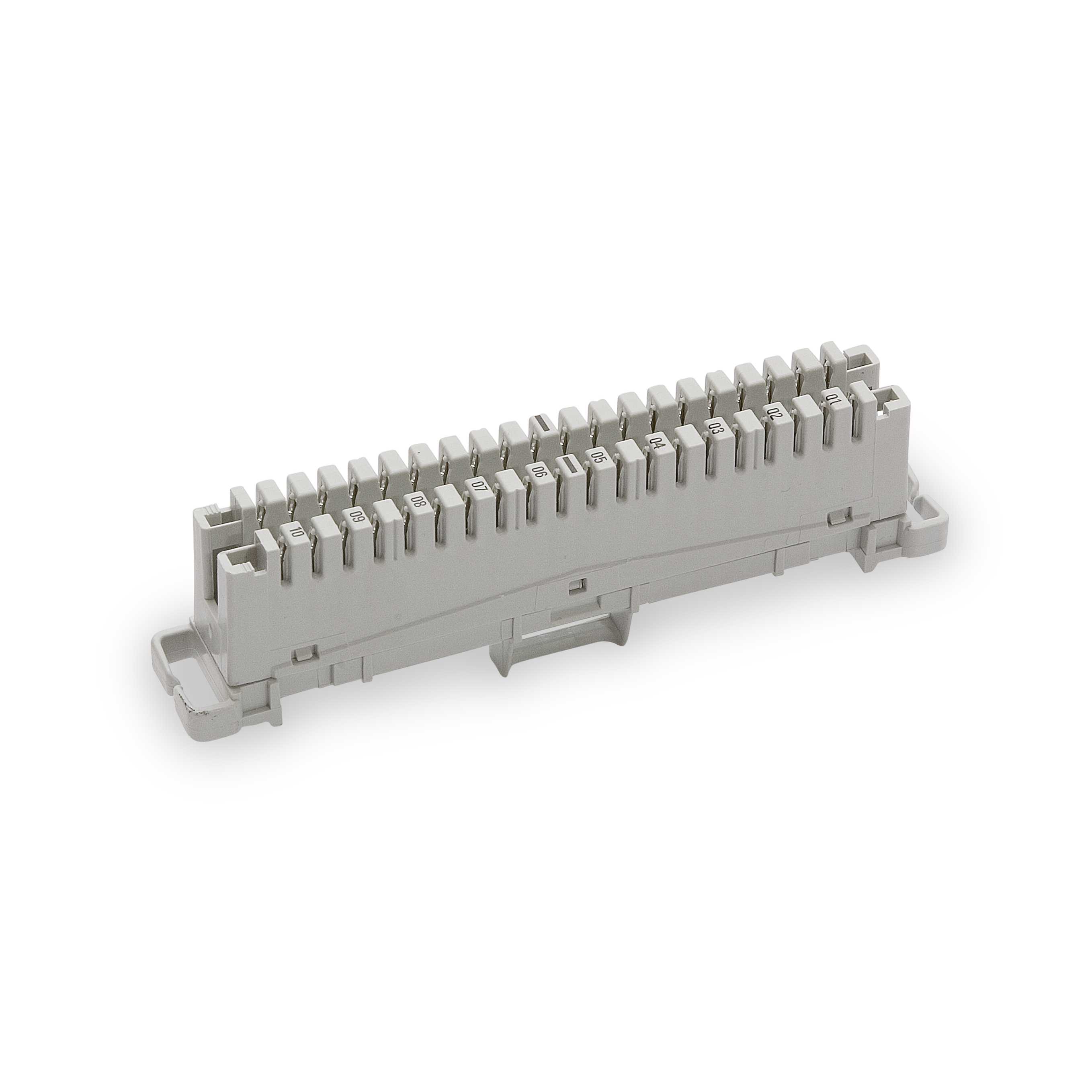 Ensto - Nummerert koblingsplint 10par plint/plint, 0,8mm diameter kabel for tele og alarminstallasjon