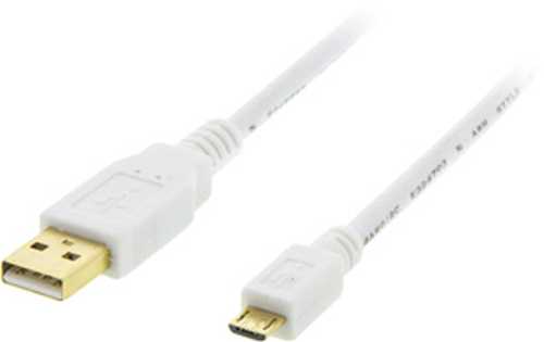 Deltaco - Mikro B til USB 2.0 A Ladekabel 1m