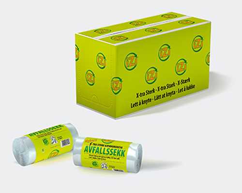 Norfolier Greentec AS - IZIK Avfallssekk Klar X-Tra Sterk 125 liter inntil 90kg 6stk søppelsekk