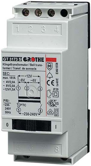 GROTHE - Ringetrafo GT3173S med bryter 4/8/12VAC