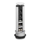 Evoline - Evoline Port Multimedia 2x stikk, USB-lader, HDMI, 2x RJ45 Cat.6, sølv topp