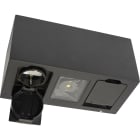 Unilamp - Case 4W 2xStikk 3000K NL Sort Veggarmatur IP55 m/fotocelle