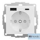 ELKO - RS Nordic stikkontakt med USB A+C lader, perfekt for montering over kjøkkenbenk
