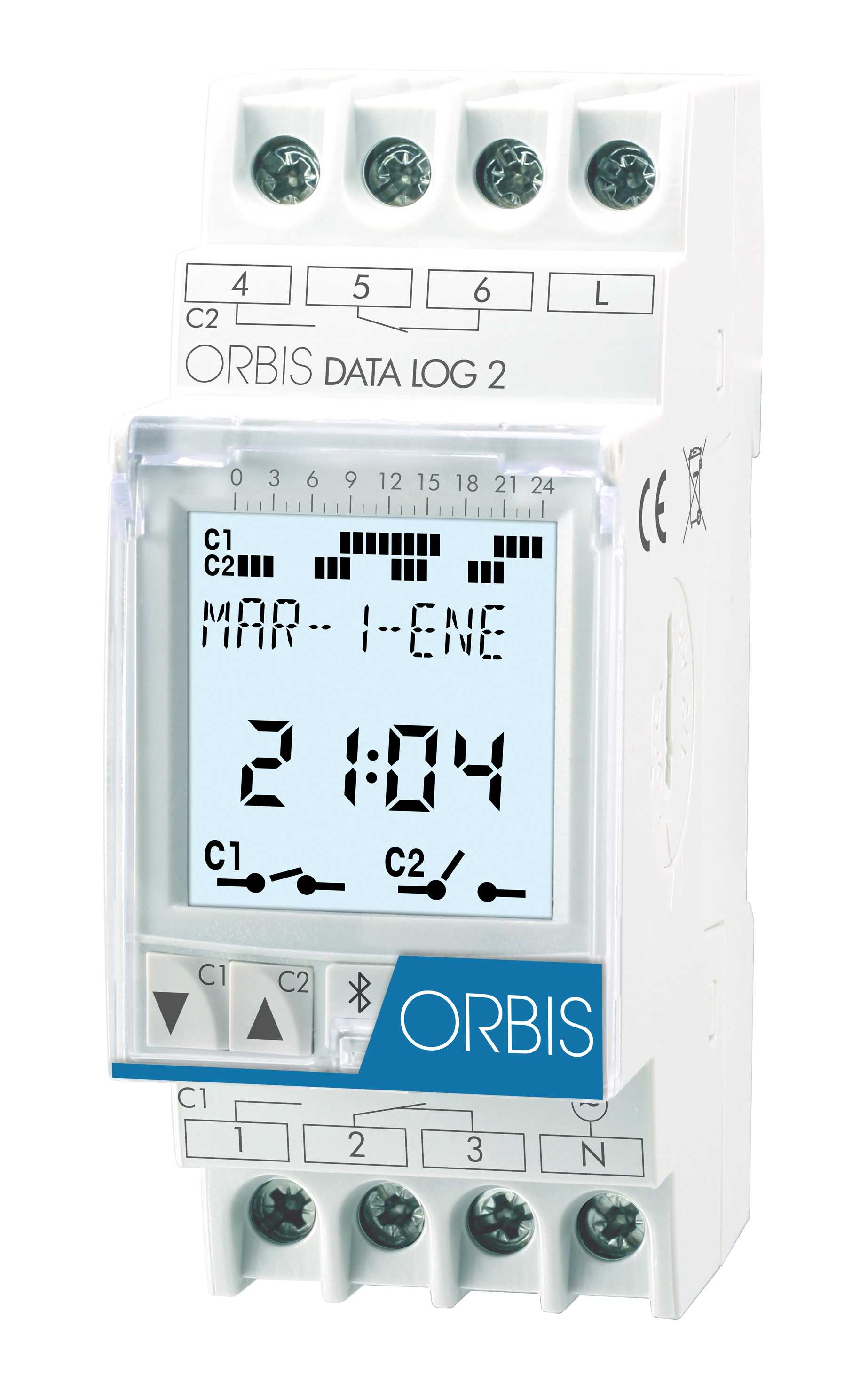 Orbis - Data log2 digital koblingsur 230v 16a