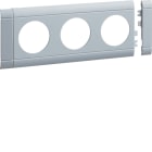 Hager - Ramme for 3-veis kanalstikk GS2*, sølvgrå alu RAL7001, passer til alle Hager Installasjonskanaler