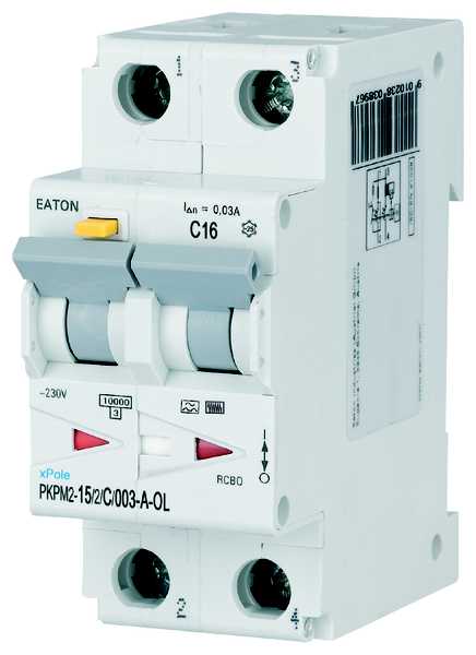 Eaton Electric - Jordfeilautomat PKPM2-15/2/C/003 A  15A 2P/C A-O L TYPE