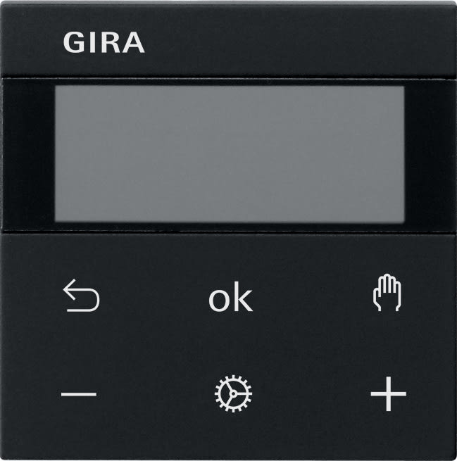 GIRA - S3000 termostat med display System 55 svart matt