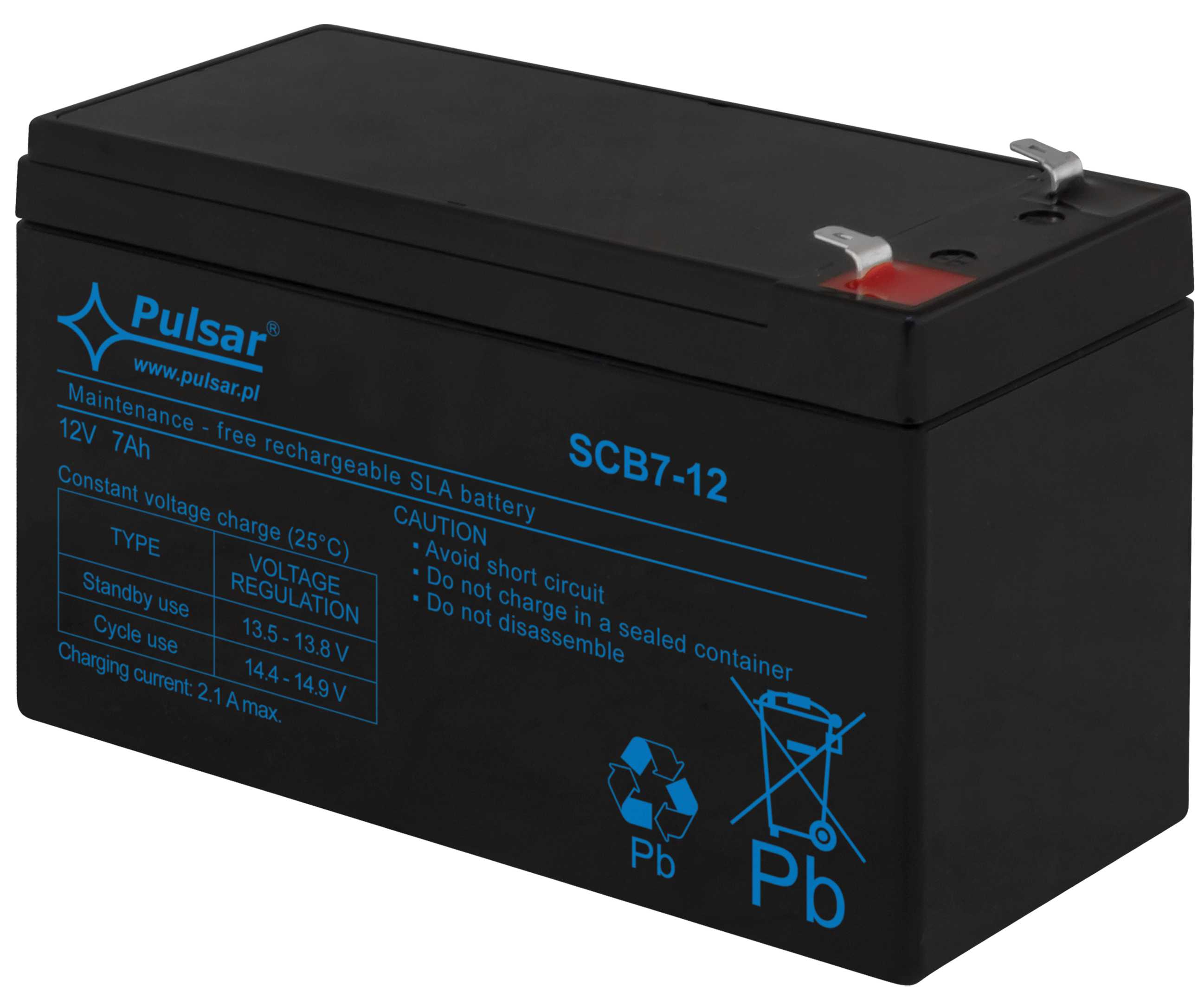 Pulsar - Blybatteri, 12Vdc, 7.2Ah