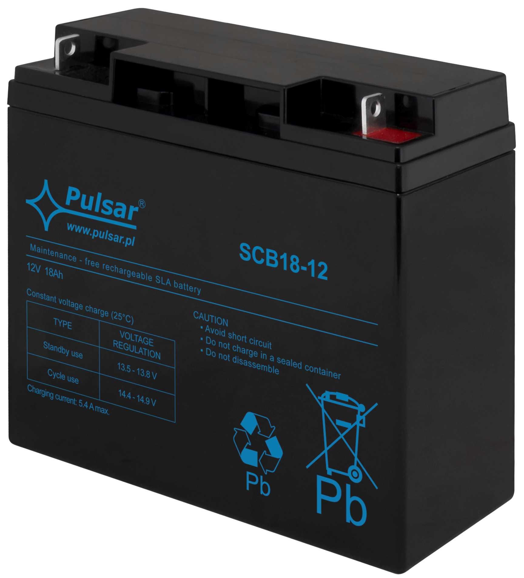 Pulsar - Blybatteri, 12Vdc, 17Ah