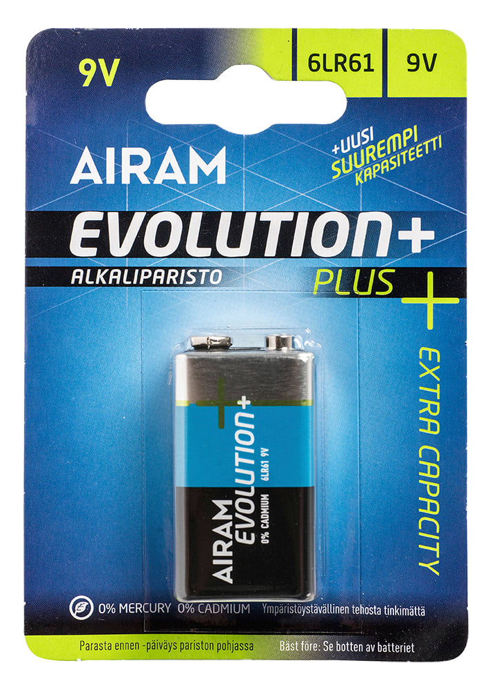 Airam - Batteri Evo Plus 6LR61 9V