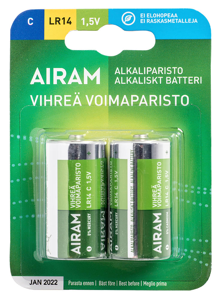 Airam - Batteri Green power LR14 C 1,5V 2-pack