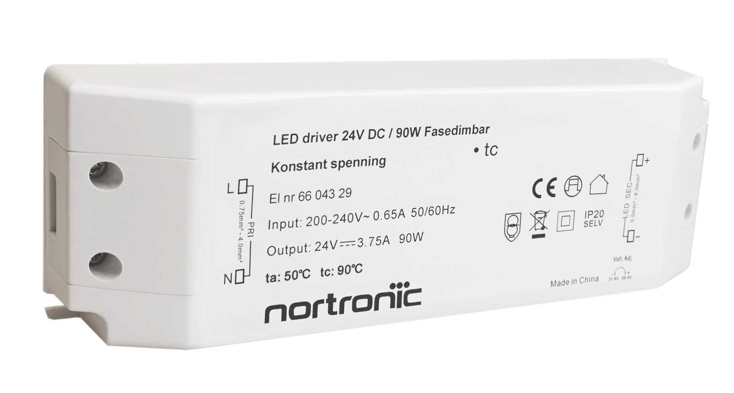 Nortronic - LED driver 24V 9-90W fasedimb 