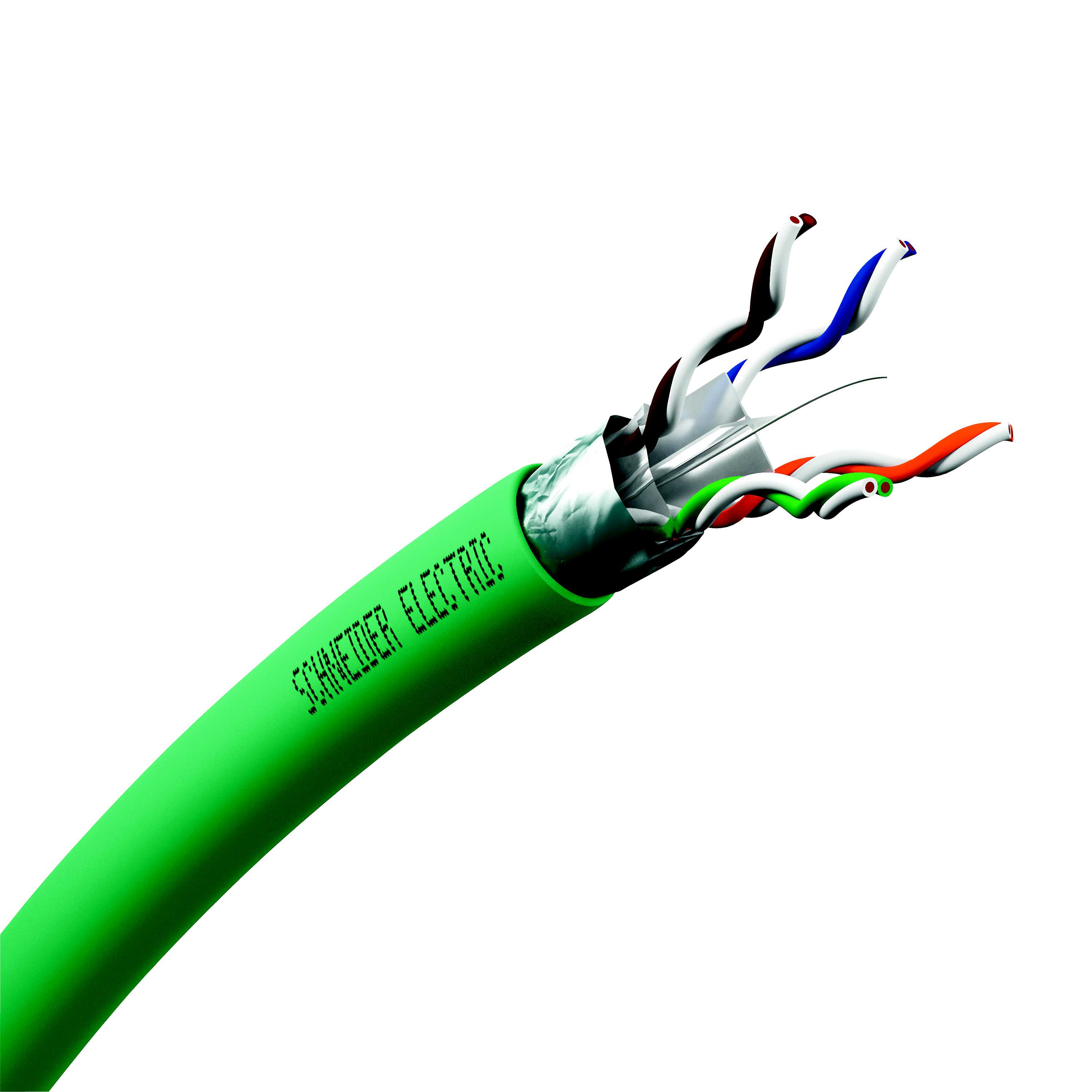 Schneider Electric - Actassi kabel F/UTP kat 6A LSOH 4p 500 m trommel, grønn, brannklasse D
