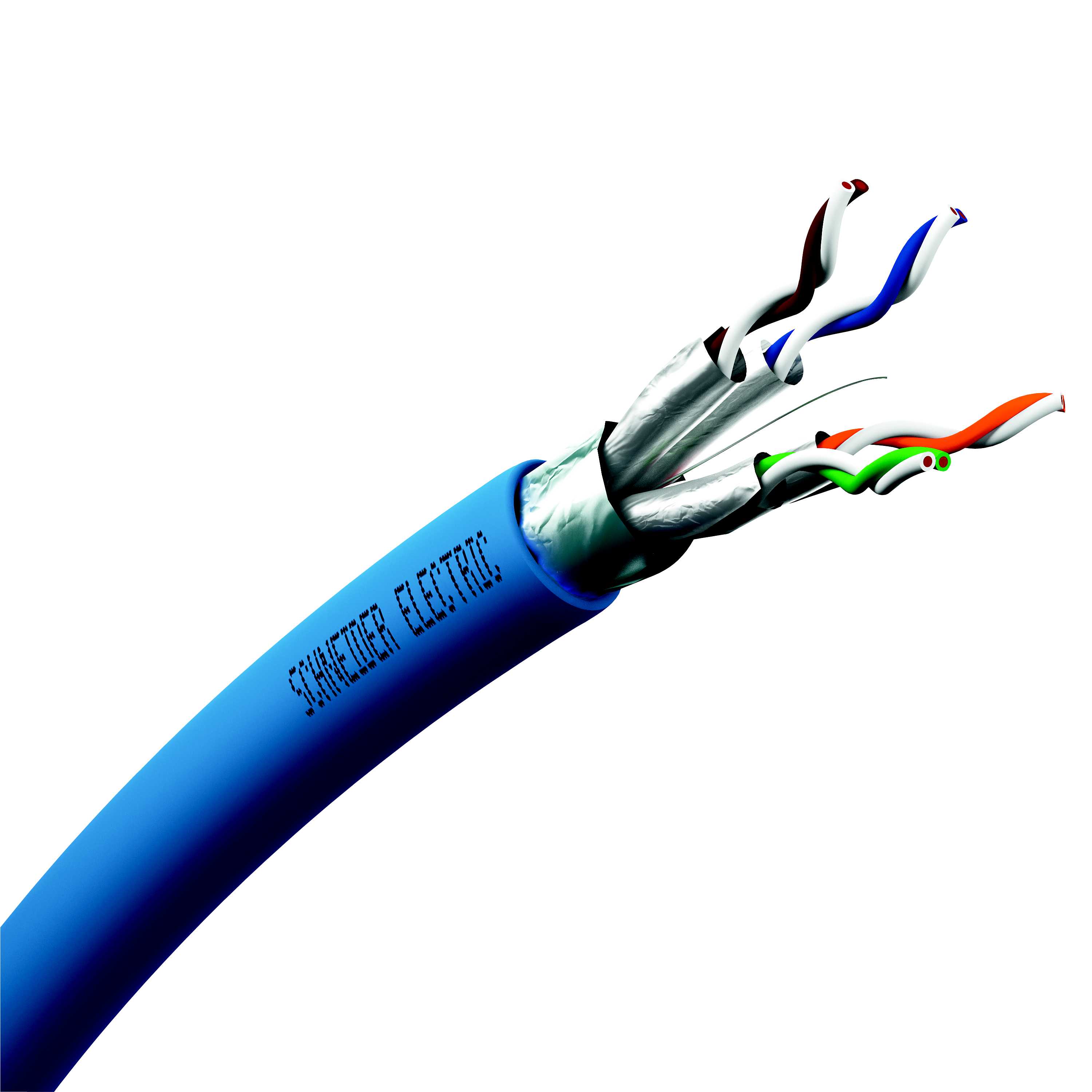 Schneider Electric - Actassi kabel F/FTP kat 6A LSOH 2x4p 500 m trommel, blå, brannklasse D