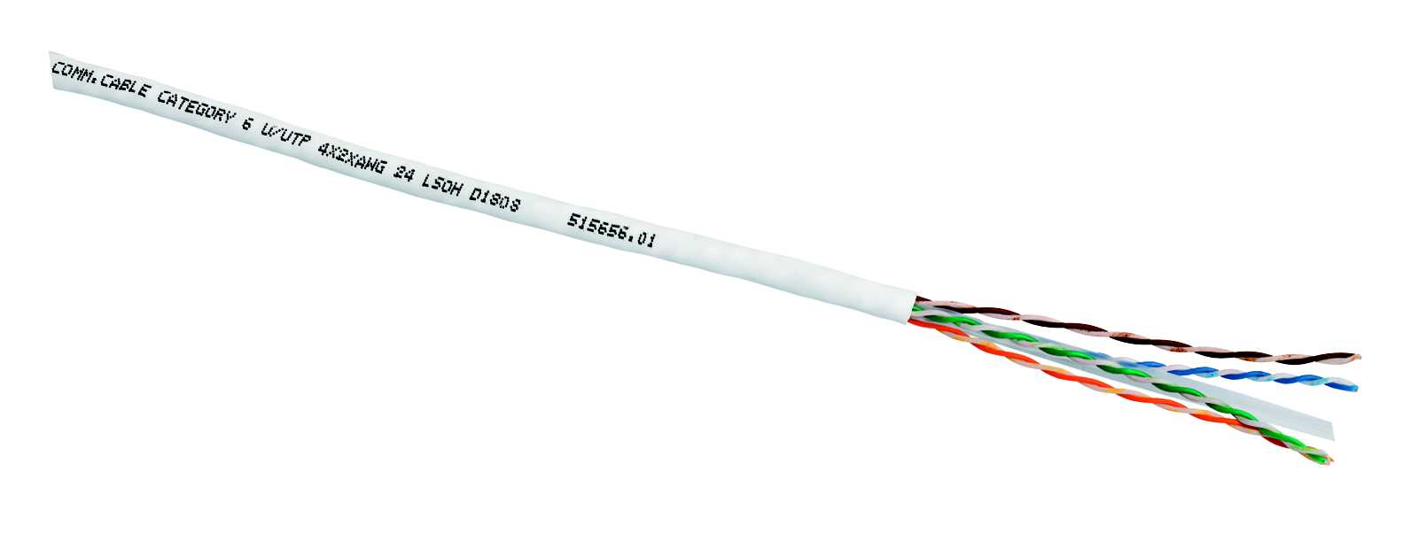 Schneider Electric - Actassi kabel U/UTP kat 6 LSOH 4p 305 m trommel, hvit, brannklasse D