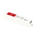 Schneider Electric - Modulær enhet - 2 hvit og 2 rød stikkontakt uttak + USB Type A og C - Hvitt
