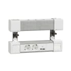 Schneider Electric - Bordenhet L - 2 x stikkontakt uttak + USB Type A/C (på og under bordet) -Hvi/Grå