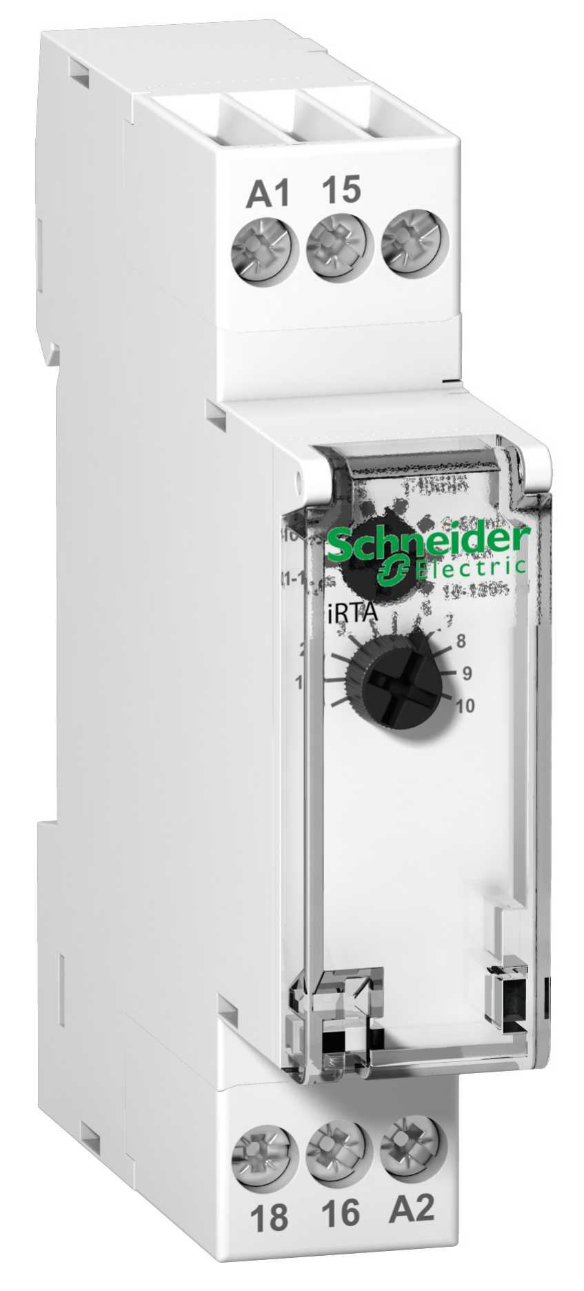 Schneider Electric - iRTA -tidsrelé - forsinket innkobling -1C/O - Uc 24-240 VAC / 24 VDC