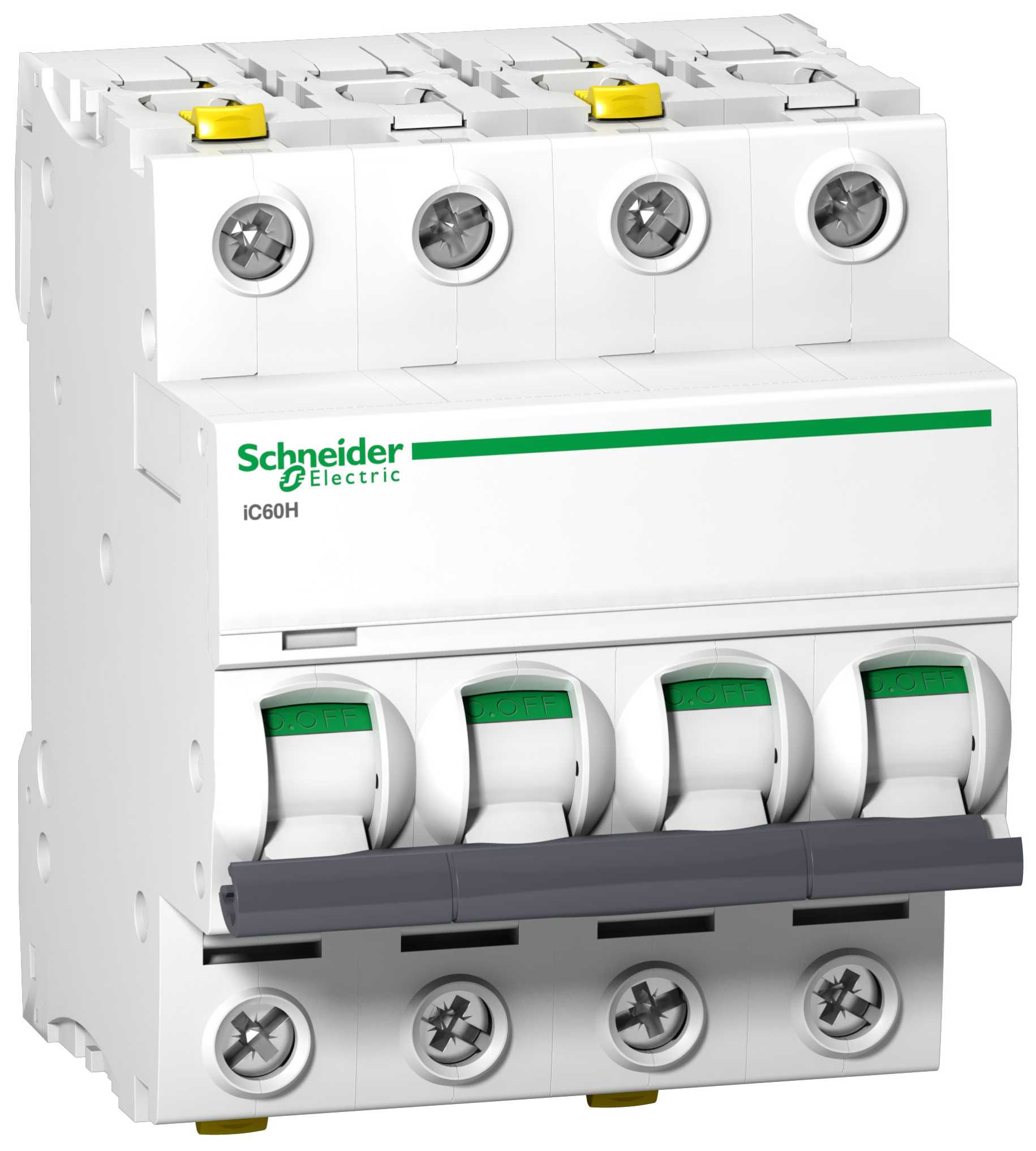 Schneider Electric - iC60H - Automatsikring - 4P - 4A - C-kurve - I2=1,45