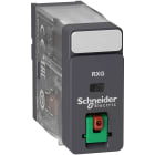 Schneider Electric - RXG pluggrelé med låsbar testknapp og 1 C/O kontakt på 10A og 230 VAC forsyning