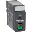 Schneider Electric - RXG pluggrelé med låsbar testknapp og innebygget LED og 1 C/O kontakt på 10A og 24 VAC forsyning