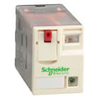 Schneider Electric - Miniatyrpluggrelé 2CO 12A 24VAC m/LED+synlig mekanisk indikator+låsbar testknapp