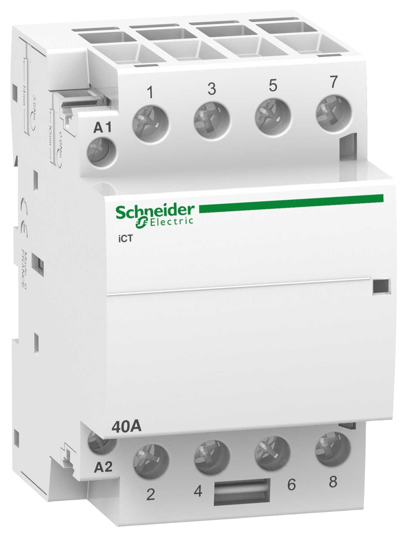 Schneider Electric - iCT - Modulær kontaktor - 40A - 4 NO - 220..240 V 50Hz