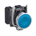Schneider Electric - Trykknapp komplett med fjærretur og plan trykkflate i blå farge 1xNO
