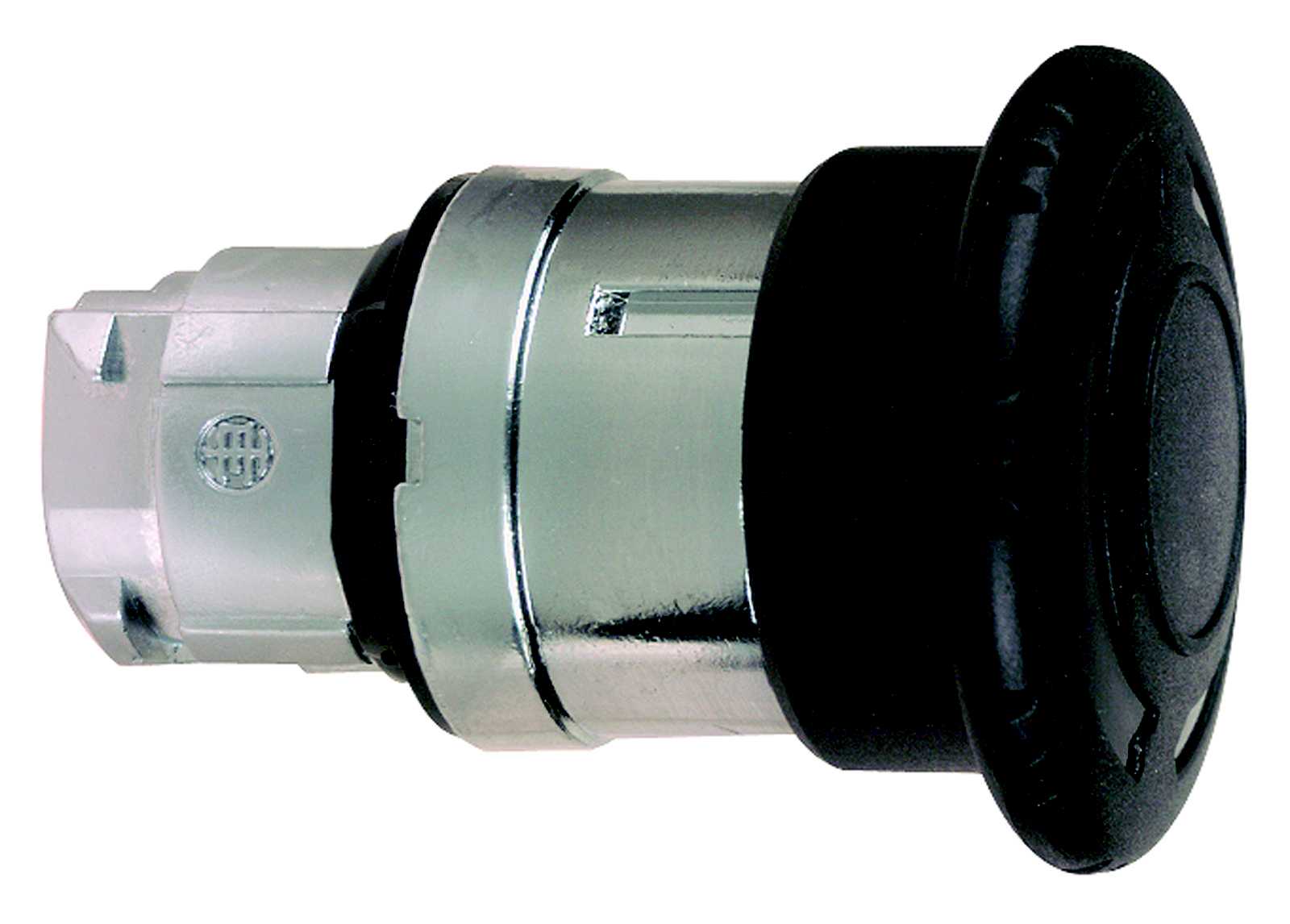 Schneider Electric - Sopptrykknapphode i metall med Ø40 mm sopp i sort farge med trykk/vri funksjon